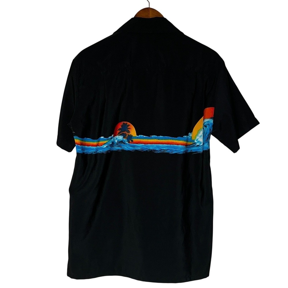 Vtg Kennington Ltd California Men's Shirt S Black‎ Hawaiian Beach Short Sleeve